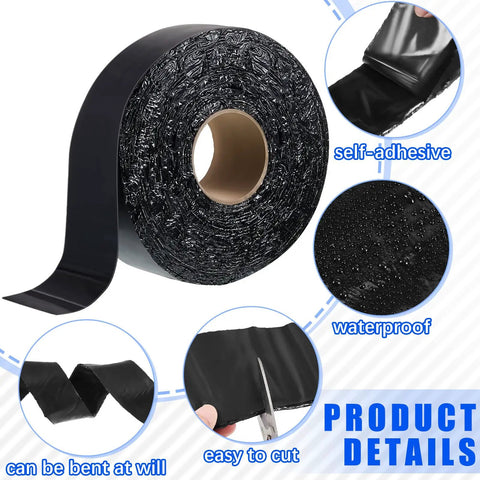Product view of Two Rolls Asphalt Crack Filler Tape, 3.15 Inch Wide, 50 Feet Each, DIY Friendly Driveway And Road Repair Tape For Cracks And Joints