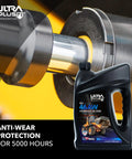 Packaging of ISO 46 AW Hydraulic Oil Heavy Duty Fluid for Industrial Machinery and Equipment with anti-wear protection.