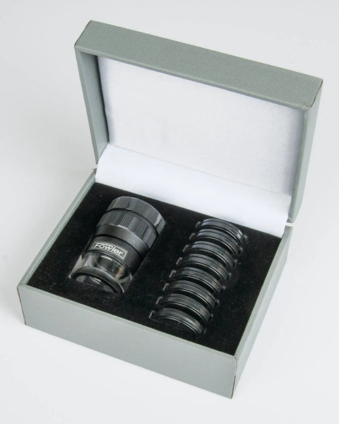 10x Pocket Optical Comparator Set With 9 Reticles For Measuring Threads Angles Radii Circles And Lengths Glass Lens in box