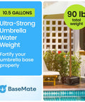 Water Bag Umbrella Base Weight With Side Slot Opening, 30L 70lb Water Filled Stand Anchor for Cantilever Patio Umbrellas, Easy Fill