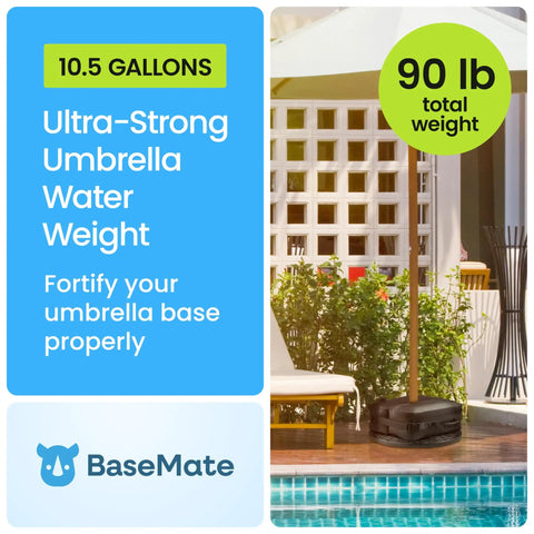 Water Bag Umbrella Base Weight With Side Slot Opening, 30L 70lb Water Filled Stand Anchor for Cantilever Patio Umbrellas, Easy Fill