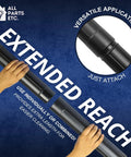 2.5 Inch Vacuum Extension Wands 19 Inch Long 2 Pack For Shop Vac Rigid Vacmaster Workshop And More Compatible With 2.5 Inch Attachments And Accessories Handy Reach For Tight Corners Crevices And Under Furniture In Home Garage And Workshop shown assembled with hands adjusting wand.