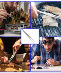 Three Piece Stainless Steel Tweezer Set Great For Precision Work And Delicate Tasks Like Electronics Jewelry Crafting 8 Inch 10 Inch 12 Inch With Durable Non Slip Grip And Easy To Control, stainless steel tweezers in electronics, grilling, cooking, and crafting