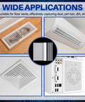 DIY PC Case Dust Filter Kit 39.37 x 11.81 Inches with magnetic strips, shown applied to air vents and a computer chassis.