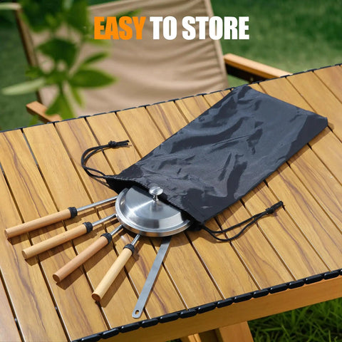 Tabletop Fire Pit Accessory Kit For Mesa XL 7 Inch Lid With Pellet Scoop Marshmallow Sticks Stick Rests And Carry Case