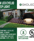 Home entrance illuminated with 8 Pack Low Voltage LED Deck Lights Mini Eyelid Step Lights With 0.8W Integrated LED Chips IP65 Waterproof Outdoor Use Warm White 3000K Die Cast Aluminum With Black Powder Coat Finish To Boost Curb Appeal On Walkways And Decks