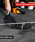 Person using dry vacuum on carpet; Nonwoven Cloth Filter Bags 2 Pack Reusable Replacement Filters For Small Dry Vacuums.