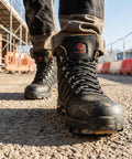6 Inch Waterproof Steel Toe Work Boots for Men, EH Rated, Oil and Slip Resistant, Full Grain Leather, Lace Up Safety Shoes for Roofing