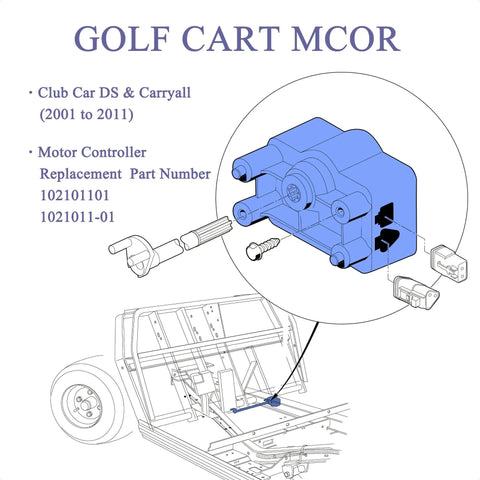 MCOR Throttle Potentiometer For Electric Golf Cart Club Car DS Carryall 2001 2011 Replacement Part 102101101 diagram