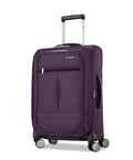 Carry On Soft Side Expandable 21 Inch Element Suitcase With 360 Spinner Wheels Adjustable Handle Two Front And Side Pockets Airport Ready Airline Approved For Most Major Airlines Durable Lightweight Purple