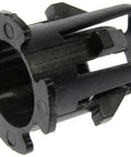 Dorman clutch pedal linkage bushing, black plastic, close-up view
