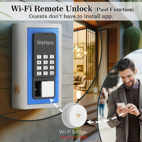 Smart Key Lock Box Wall Mount With Four Unlock Methods Password, One Time Link OTP, App Bluetooth Unlock, Fixed Time Password, And Optional Wi Fi Remote Access Bridge, A Handy Key Safe For Homes, Realtors, Apartments, Garages, And Stores