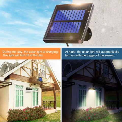 Solar Motion Lights Outdoor With Split Solar Panel, 3 Modes Dusk To Dawn Security Flood Lights, IP65 Waterproof, 270 Degree Wide Lighting Angle, 9.8ft Cable For Easy Placement, Solar Powered With Beast Bright Illumination