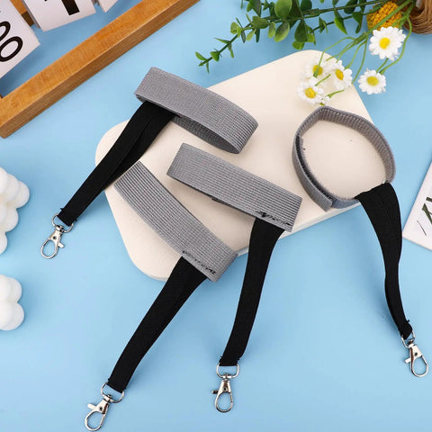 Four Pack Ski Glove Leashes Made From Premium Nylon With Metal Button Keep Your Gloves On The Go During Mountaineering Skiing Snowboarding And Other Outdoor Sports Grey