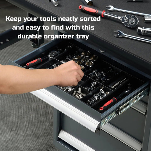 Expandable Large Toolbox Storage Tray Kit With Tray Divider Set For Rolling Tool Chest Drawers organizing tools in drawer