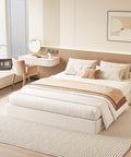 Heavy Duty King Size Box Spring And Mattress Base With Low 7 Inch Profile Solid Metal Frame in modern bedroom setup.