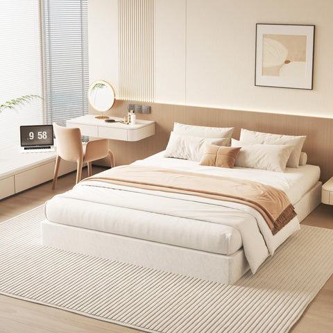 Heavy Duty King Size Box Spring And Mattress Base With Low 7 Inch Profile Solid Metal Frame in modern bedroom setup.