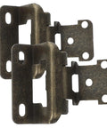 Semi Concealed Self Closing Cabinet Hinges Steel One Half Inch Overlay 2 Pack High Stability And Smooth Self Closing