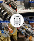 Drop In Flexible Aluminum Shaft Couplings 6mm To 8mm 25mm Long 19mm OD 4 Pack For 3D Printers CNC Machines Stepper Motors Encoders And DIY Robots Shaft Joint Connectors in use
