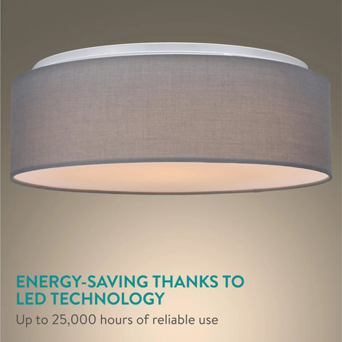 Dope Drum Shade Flush Mount Ceiling Light With 15.75 Inch Diameter And 22W LED, Warm White 3000K Soft Diffused Glow