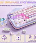 Top Tier Wireless Mechanical Keyboard With Dope Dessert Vibe And Compact 75 Percent Layout Featuring Hot Swap Switches Premium Pbt Keycaps And Butter Smooth Milk Springs For Chill Typing Sessions Or Epic Gaming Runs with illuminated keys and hot-swappable switches.