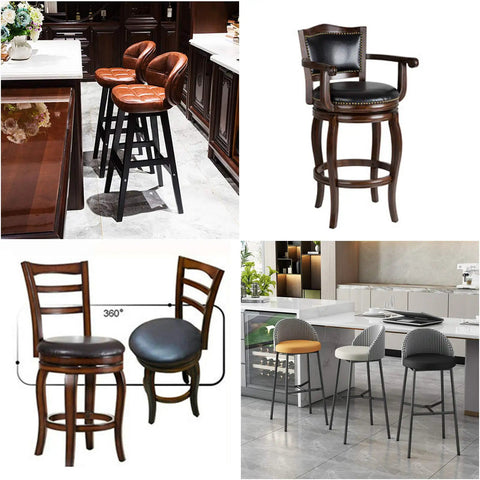 Kickass Heavy Duty 8 Inch Bar Stool Swivel Plates Replacement Built Like A Tank For Smooth 360 Rotation And 500 Lb Capacity On Kitchen Counters Zero Rust Or Wobble Ever, showcasing various bar stools in different styles and materials.