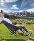 Lightweight Foldable Camping Chair With Grab And Go Carry Bag For Hiking And Outdoors, Sturdy Oxford Frame, used by a lake
