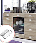 4 Pack 3 Inch Stainless Steel Chest Pull Handles With Screws Foldable Ring Design for cabinets and toolboxes, silver finish, in use