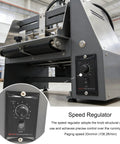 Desktop Automatic Page Feeder For Inkjet Printers With Speedy Sheet Dispenser For Business Cards Paper Bags And Foil Pouches Plug And Play Setup showing speed regulator knob.