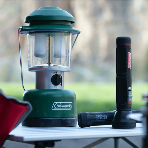 Twin LED Lantern With Adjustable Brightness And 390 Lumens Water Resistant D Cell Battery Powered Energy Efficient Lifetime LEDs