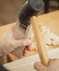 Japanese Kanna Manual Hand Plane For Smoothing Woodwork precision ground 42 millimeter steel blade in use with mallet