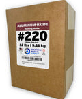 12 lbs extra fine brown fused aluminum oxide grit 220 pro grade sandblasting abrasive media box front view