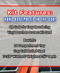 Pro Grade Alloy Steel Cup Point Allen Socket Set Screw Kit 24 compartment tray and features list in warehouse setting