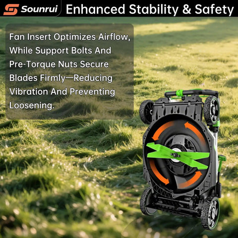 Built Tough Mower Blade Bolt And Fan Hardware Kit For 21 Inch Lawn Mowers on grass showing airflow optimization features