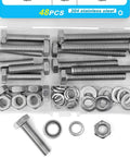 Heavy Duty Screw Kit Set 48 Piece With Bolts Nuts And Flat Washers For DIY Electrical Projects Built To Last M10 Size Hardware Pack For Quick Secure Fastening And Home Repairs, 304 stainless steel bolts and washers in case