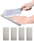 Four Pieces Diamond Sharpening Stone Grit Diamond Plate Honing Stone For Kitchen Sharpening Dull Edges with hand and cleaver, 400-1200 grit