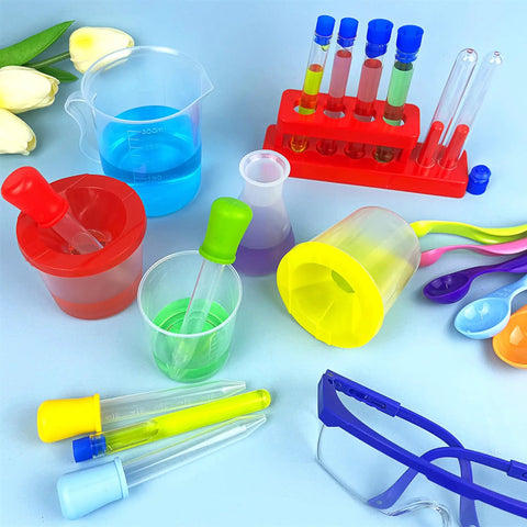 Hands On Science Lab Kit For Kids 24 Piece Educational Experiment Set With Plastic Test Tubes Droppers Caps And Tube Holder