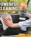 Person using Interior Car Care Value Pack With 90 Count Wipes Including Auto Glass Cleaner Cleaning Wipes And Protectant Wipes