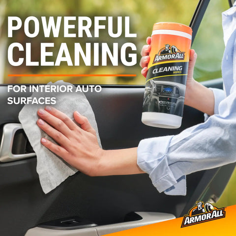 Person using Interior Car Care Value Pack With 90 Count Wipes Including Auto Glass Cleaner Cleaning Wipes And Protectant Wipes