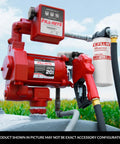 Three Quarter Inch Thread Spin On Fuel Filter With Ten Micron Rating For Up To Twenty Five GPM Fuel Transfer Systems Protect Pumps Engines And Injectors In Auto And Industrial Setups. Shown with pump and nozzle attached.