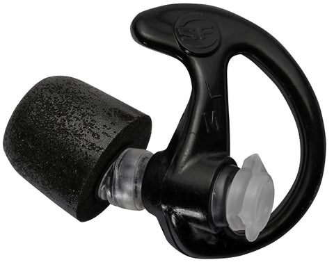 Sonic Defenders Ultra Filtered Earplugs With Comply Canal Tips For All Day Comfort, Reusable Black Medium, 28dB NRR With Filter Caps And Soft Memory Foam Seals