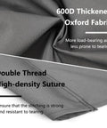 Close-up of 600D Oxford fabric with double thread stitching, showcasing Heavy Duty Two Thirds Seater Patio Swing Cushion Cover Waterproof.