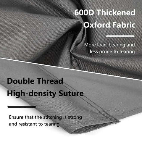 Close-up of 600D Oxford fabric with double thread stitching, showcasing Heavy Duty Two Thirds Seater Patio Swing Cushion Cover Waterproof.