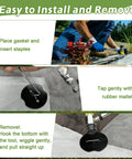 Steps for using 6 Inch Garden Stakes Kit With 100 Heavy Duty Staples, 100 Protective Gaskets, Pick Hook And Rubber Mallet