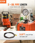 Beefy 10,000 PSI 750W 110V Electric Hydraulic Pump Power Pack with 8 L Capacity and Dual 9.8 Ft Oil Lines, Orange