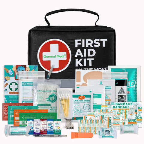 Compact 150 Piece First Aid Kit With Instant Cold Pack And Emergency Blanket For Grab And Go Travel Home Office Car Camping Medical Supplies In A Small Lightweight Bag