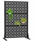 Outdoor Metal Privacy Fence Panels 72 Inches Tall By 46 Inches Wide Freestanding Privacy Screen With Dope X Shaped Modern Geometric Design