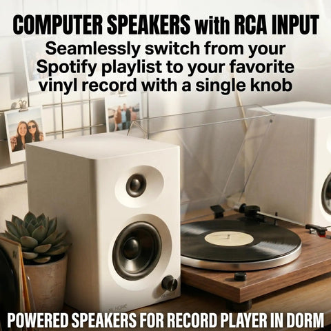 PC Speakers With Bluetooth 5.3, 3-Inch Full-Range Drivers Deliver 60W Peak, 30W RMS, Distortion-Free Stereo for Gaming and Movies
