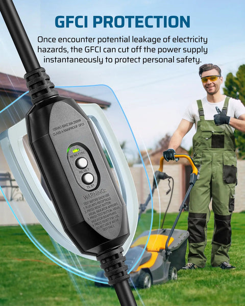 Heavy Duty Outdoor Extension Cord With Three Outlets Two Foot Long 12 Gauge Contractor Grade Power Cable UL Listed Tri Tap Splitter for lawn tools