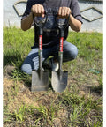 Two Piece Mini Garden Shovel Set With Fiberglass Short Handles, 14 Gauge Steel Blades, D Grip, Rust Resistant Finish